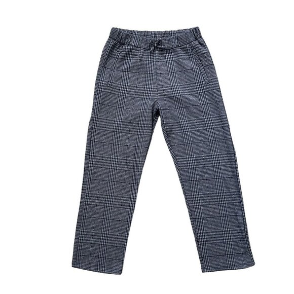 Zara Other - Zara Kids Gray Black Plaid Metallic Thread Elastic Waist Pants Girls Size 11/12